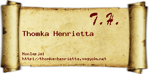 Thomka Henrietta névjegykártya
